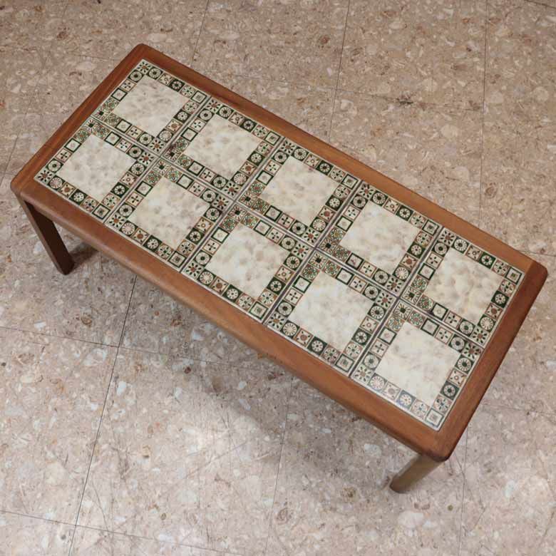 タイルトップテーブル ヴィンテージ イギリス 長方形 タイルトップ