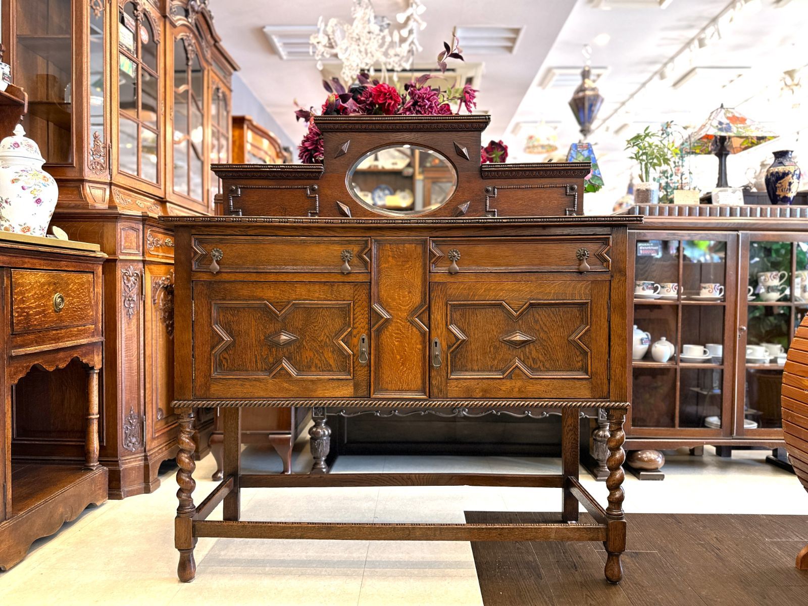 キャビネット サイドボード チェストラタン調 ラタン風 引き出し付き