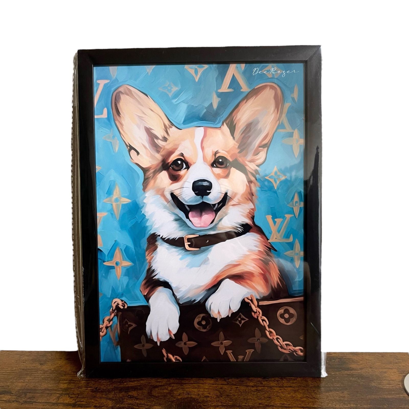 Louis Vuitton Dog Art 額付き ドッグ アートポスター 犬 モノグラム 口開けたまま閉じないようにコカ・コーラって言ってみてっ！