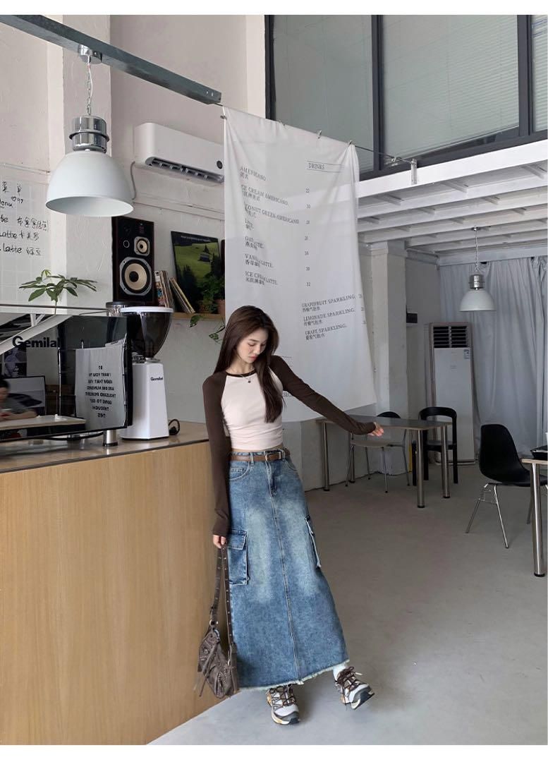 デニムロングスカート 春のお出かけ女子会にぴったり