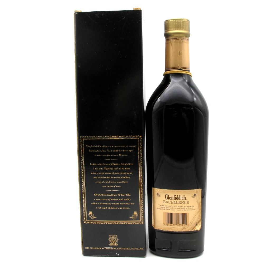 Glenfiddich グレンフィディック ウイスキー 18年 エクセレンス シングルモルト ピュアモルト表記 700ml 43% 洋酒 古酒 未開栓