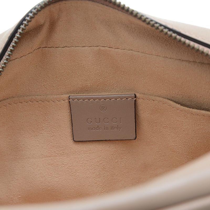 グッチ GGマーモント ショルダーバッグ レザー グレージュ 447632  