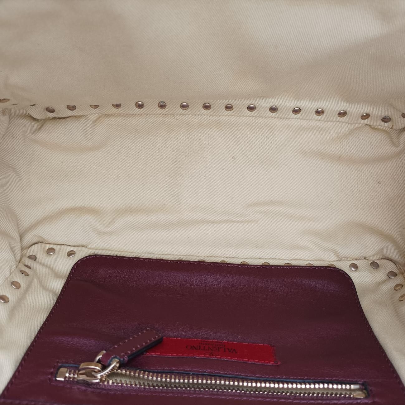 ヴァレンティノValentinoロックスタッズワインレッドレザーBS-F037BOL-1