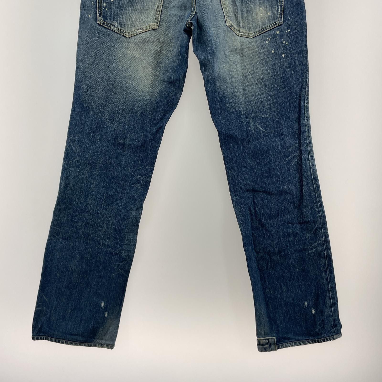 DSQUARED2 ダメージ加工 ダークブルー デニムパンツ 50 DSQUARED2 ディースクエアード ダメージ加工デニムパンツ size50