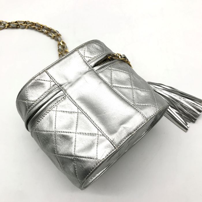 良品 CHANEL シャネル ココマーク マトラッセ フリンジ付き チェーン