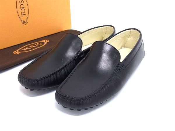 TODS トッズ レザー ドライビングシューズ サイズ 34 1|2 約21.5cm 靴 レディース ブラック系 BN2354