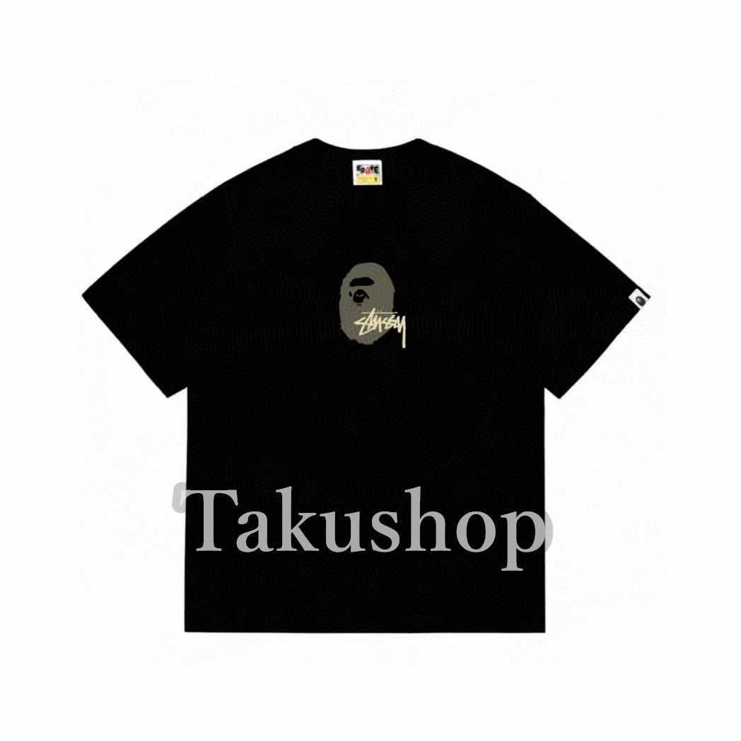 BAPE×STUSSY SHARK TEE ロゴ Tシャツ ブラック ホワイト