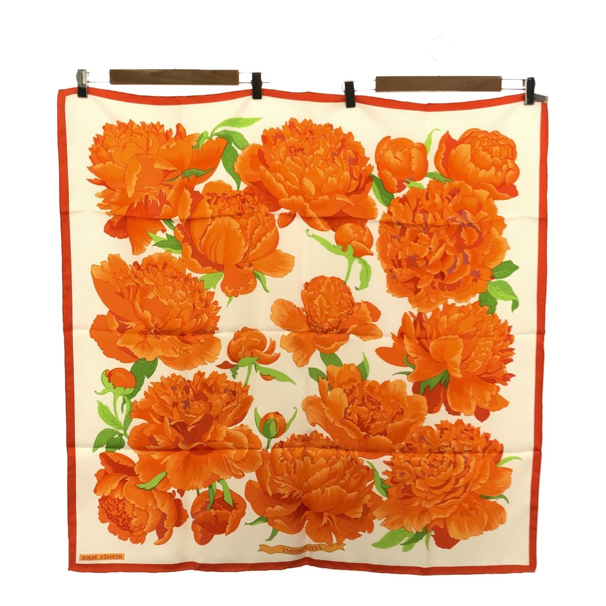 未使用 エルメス HERMES カレ90 Les Pivoines 芍薬 シャクヤク