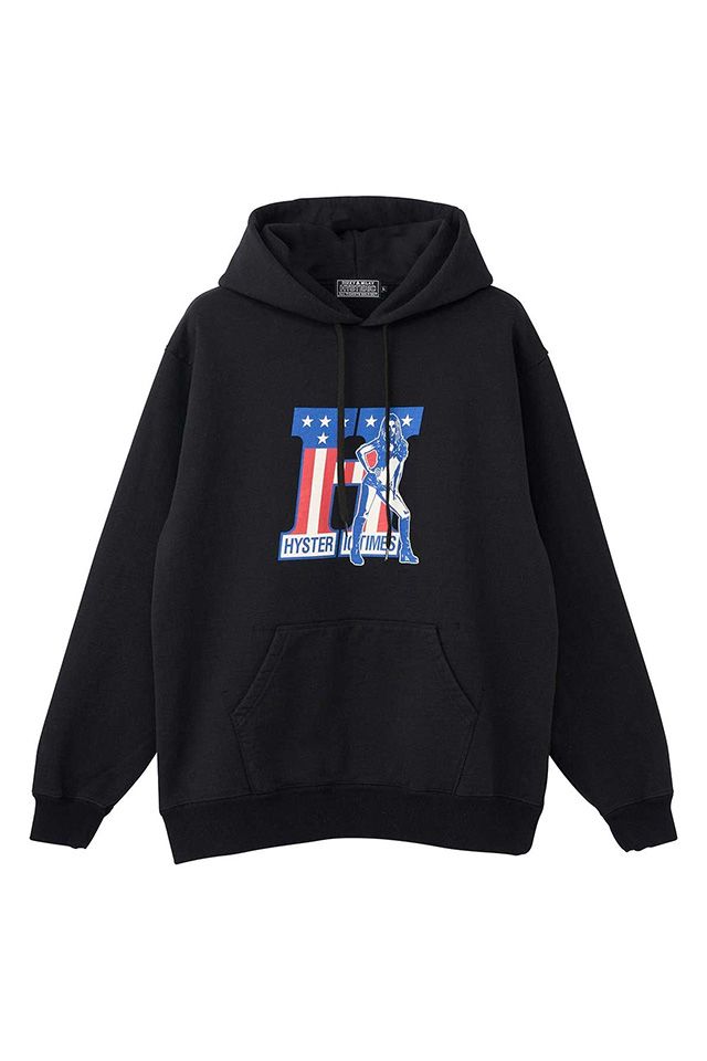 HYSTERIC GLAMOUR ヒステリックグラマー 02253CF04 H TIMES パーカー BLACK 正規通販 メンズ