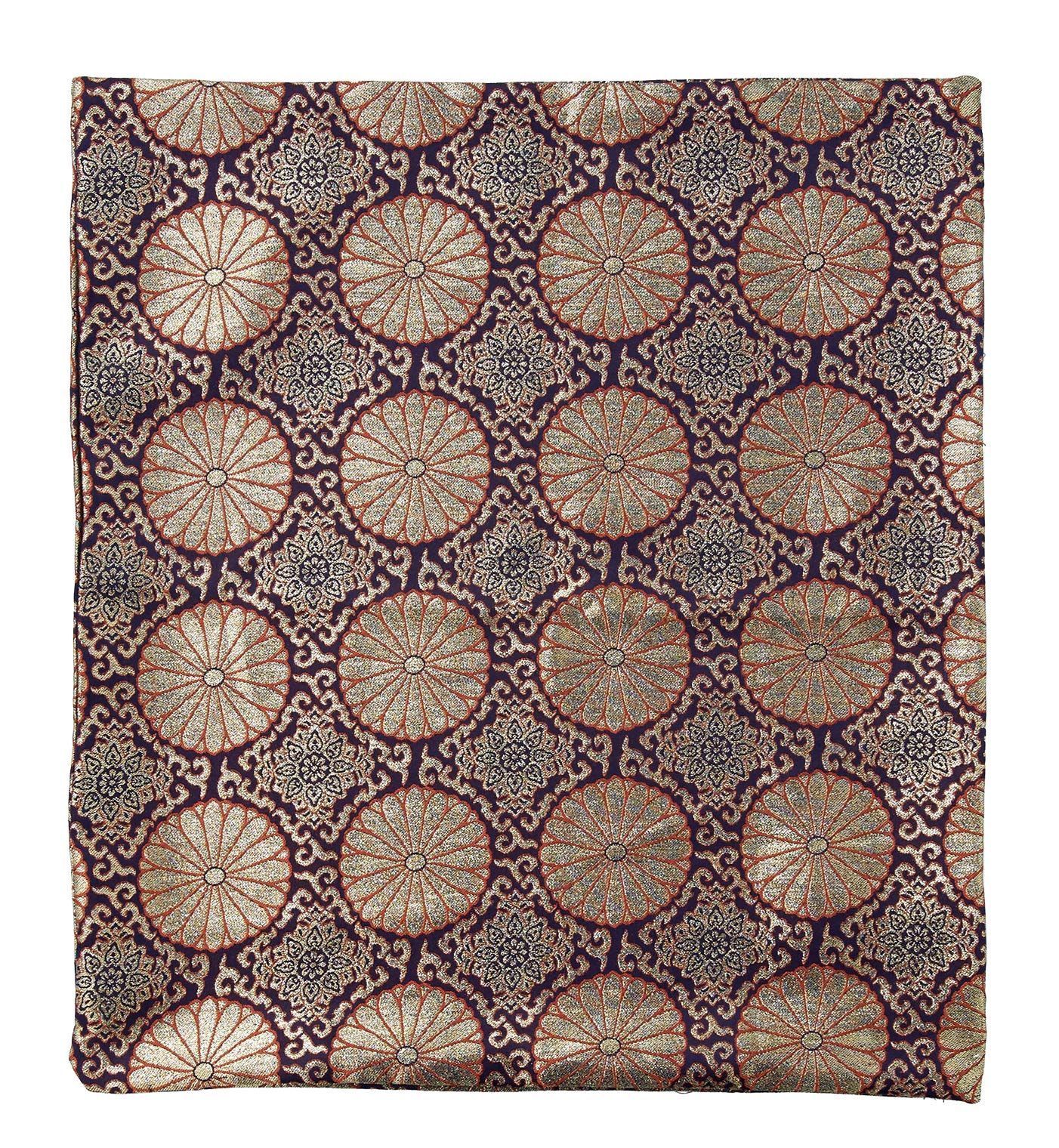 在庫セール 座布団2枚入る法要座布団カバー 約59×63cm 菊 339374 座布団カバー YLF貿易