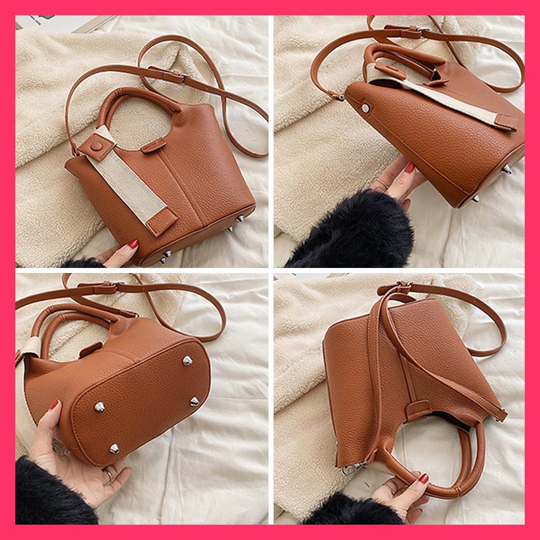 ☆スタッフおすすめ☆ PUレザー バケツ型ショルダーバッグ韓国