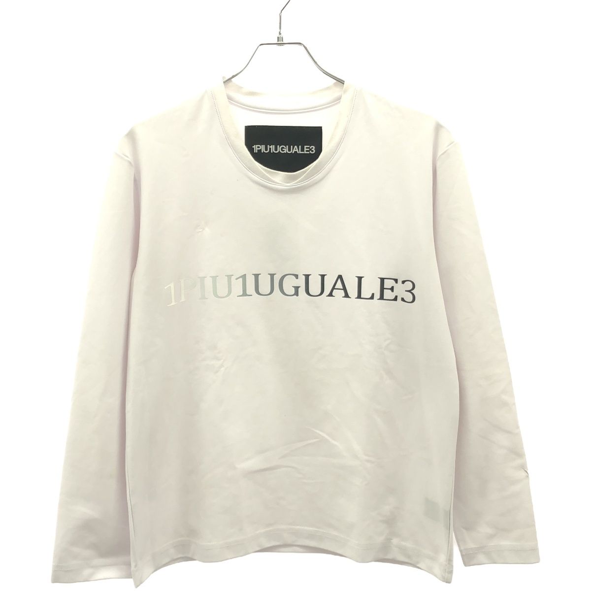 1piu1uguale3 ウノピゥウノウグァーレトレ 21AW 113 SPORT HYBRID NECK L/S グラデーションロゴストレッチロングスリーブカットソー CT09-CP08-10 ホワイト 4