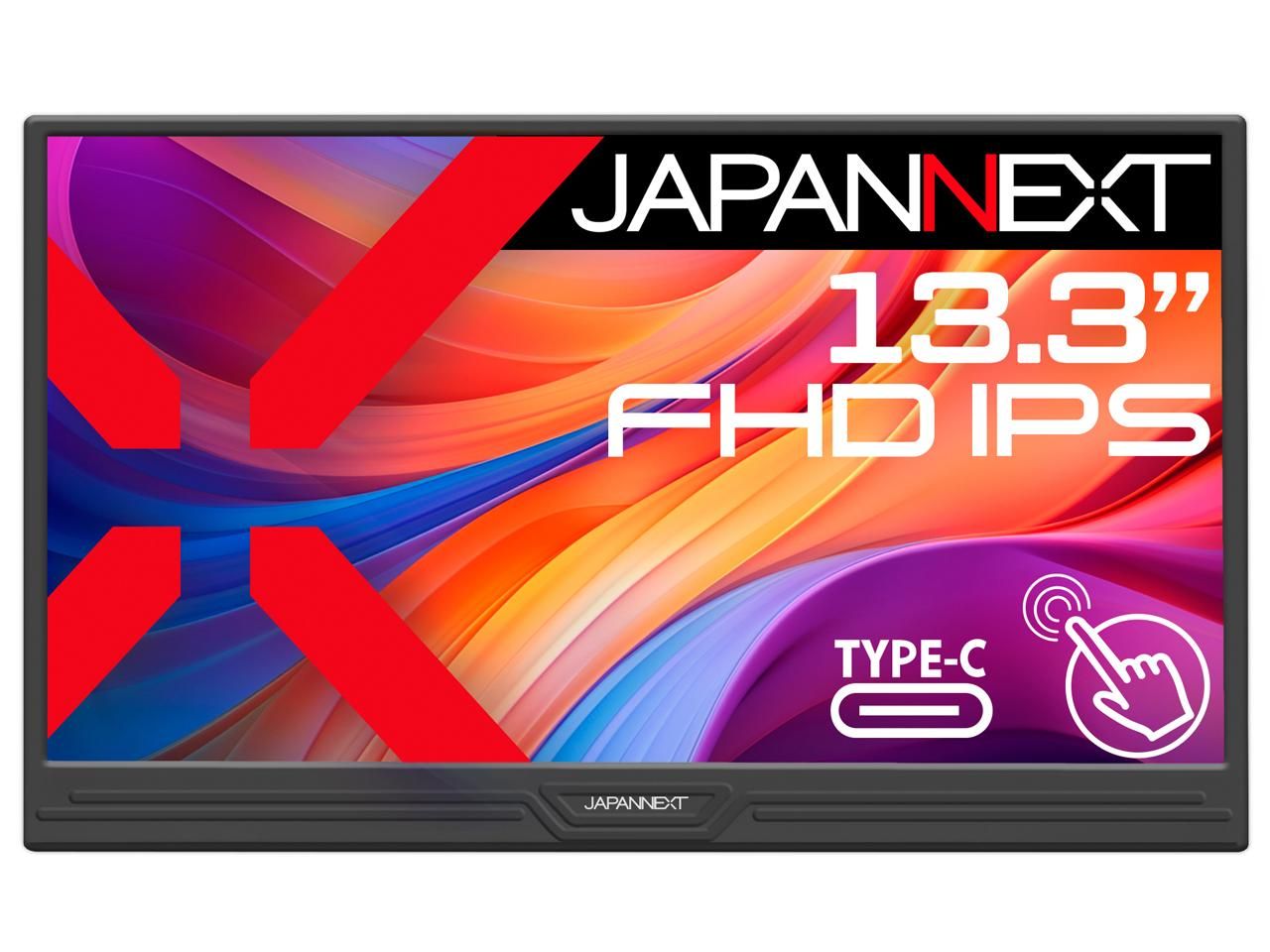 2営業日で発送 JAPANNEXT ジャパンネクスト タッチパネル対応液晶ディスプレイ 13.3型 1920×1080 miniHDMI×1 USB-C×1 ブラック スピーカー有 2年保証