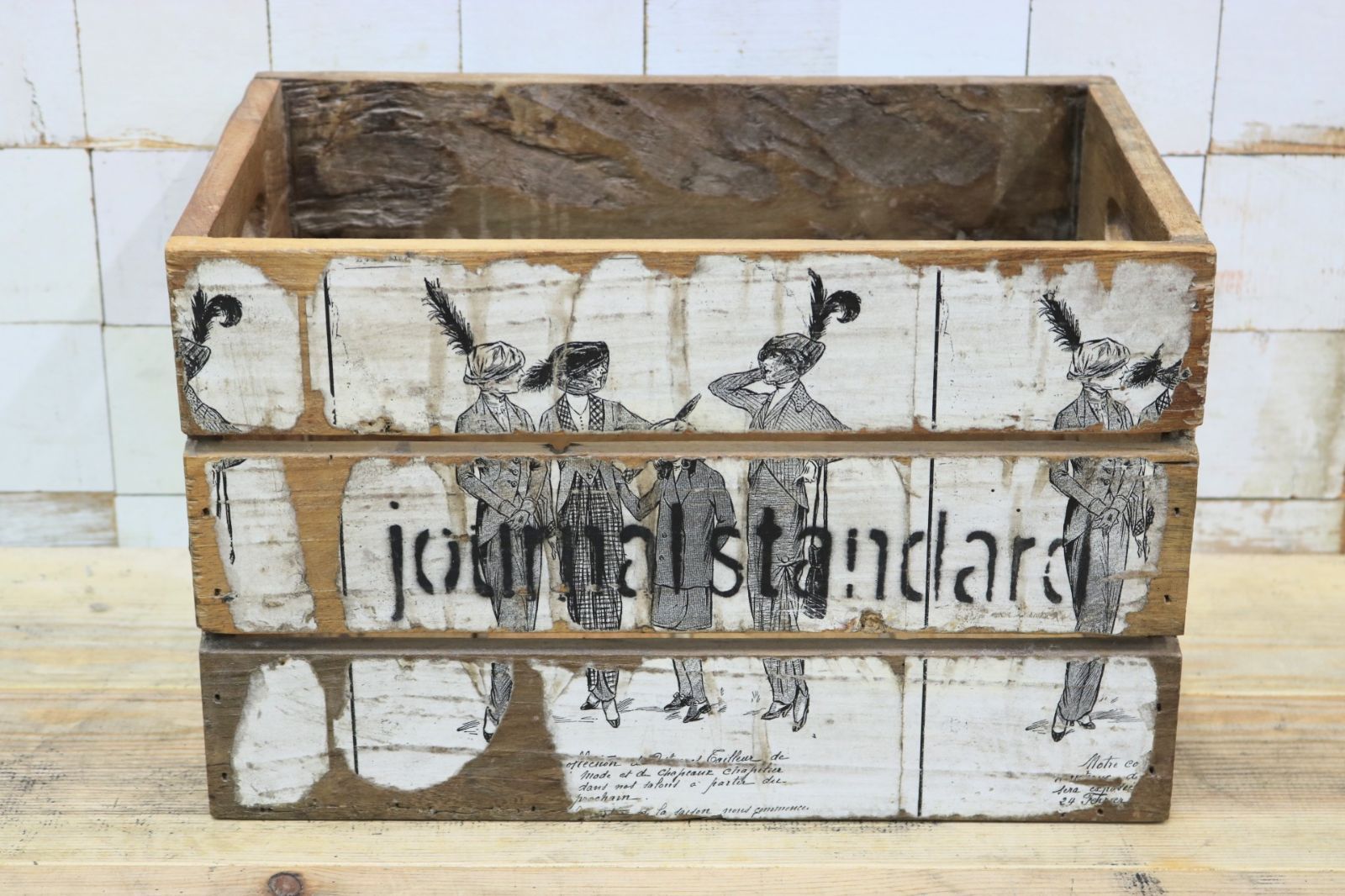 GMGT228A journal standard furniture ジャーナル ファニチャー ドリューボックス 木箱 ウッドボックス ヴィンテージ 什器