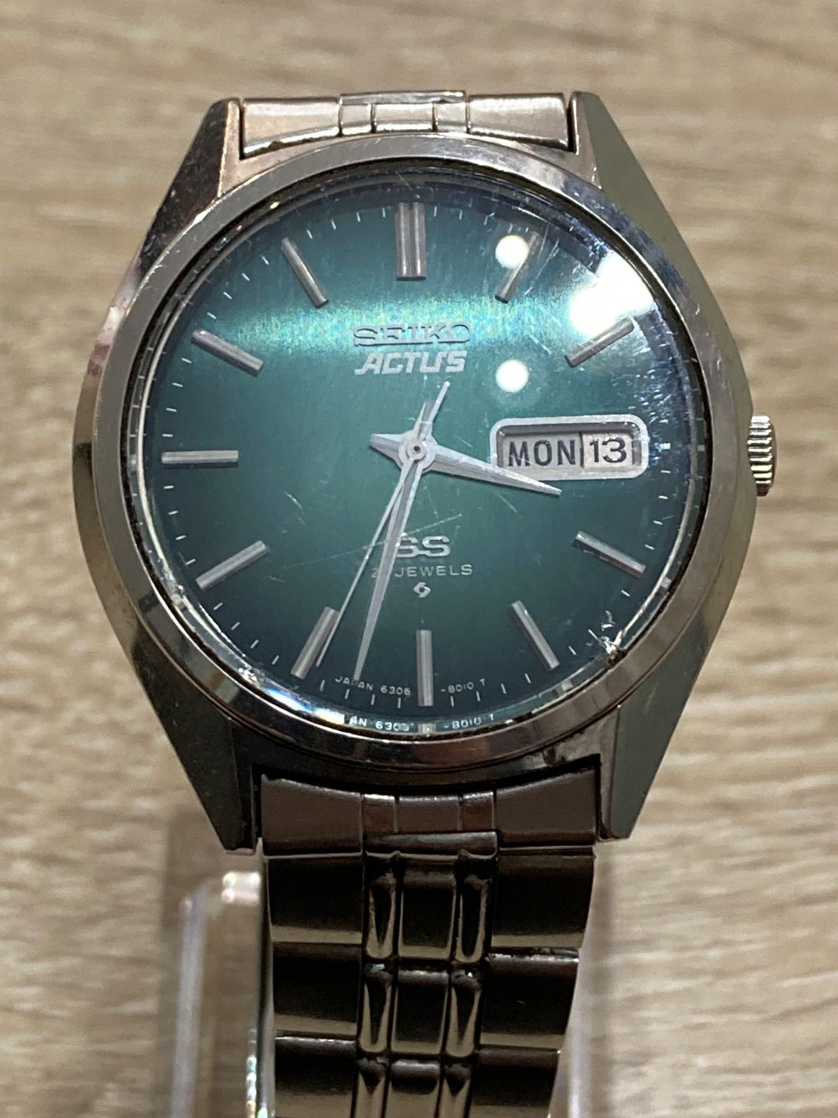 稼働品 セイコー アクタス 6306-8010 自動巻き シルバー 3針 