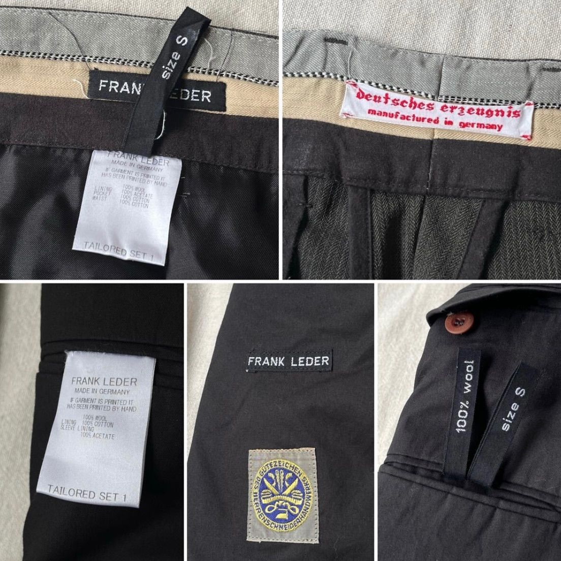 ドイツ製 FRANK LEDER セットアップ S ウール オリーブ グレー ジャケット スラックス パンツ O5-08012-51751 KANDAIZUMI_COM