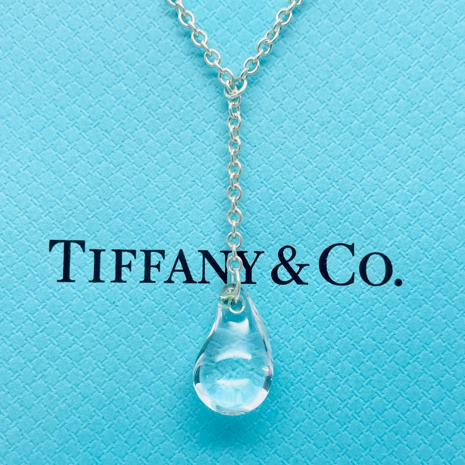 美品 希少 ティファニー クリア ネックレス ティアドロップ Y字 ラリエット シルバー925 Tiffany & Co. /24-1261