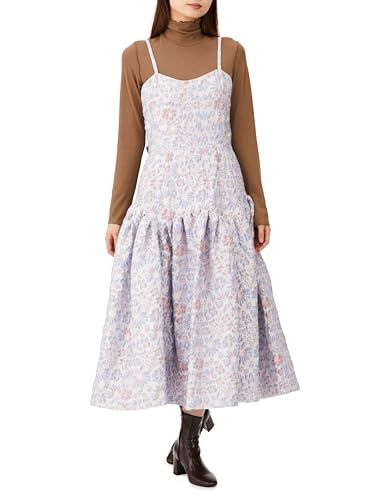 コエル カジュアルドレス ふくれジャガードキャミワンピース レディース ブルー