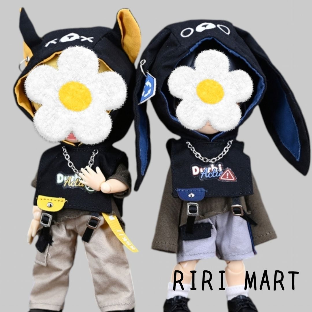 オビツ11服フードベストセット*ねんどろいどどーる オビツ11 フード付きベスト+トップス+ボトムス ねんどろいどどー
