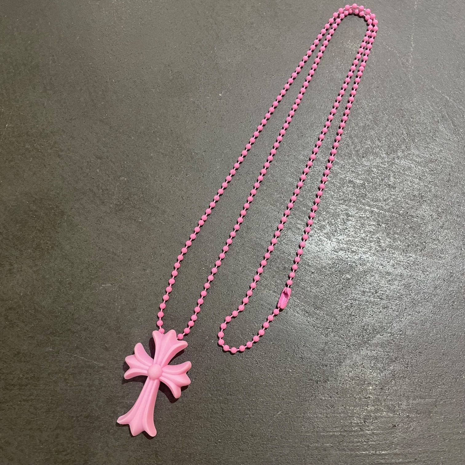 美品 CHROME HEARTS クロムハーツ シリコン ラバー クロス ネックレス