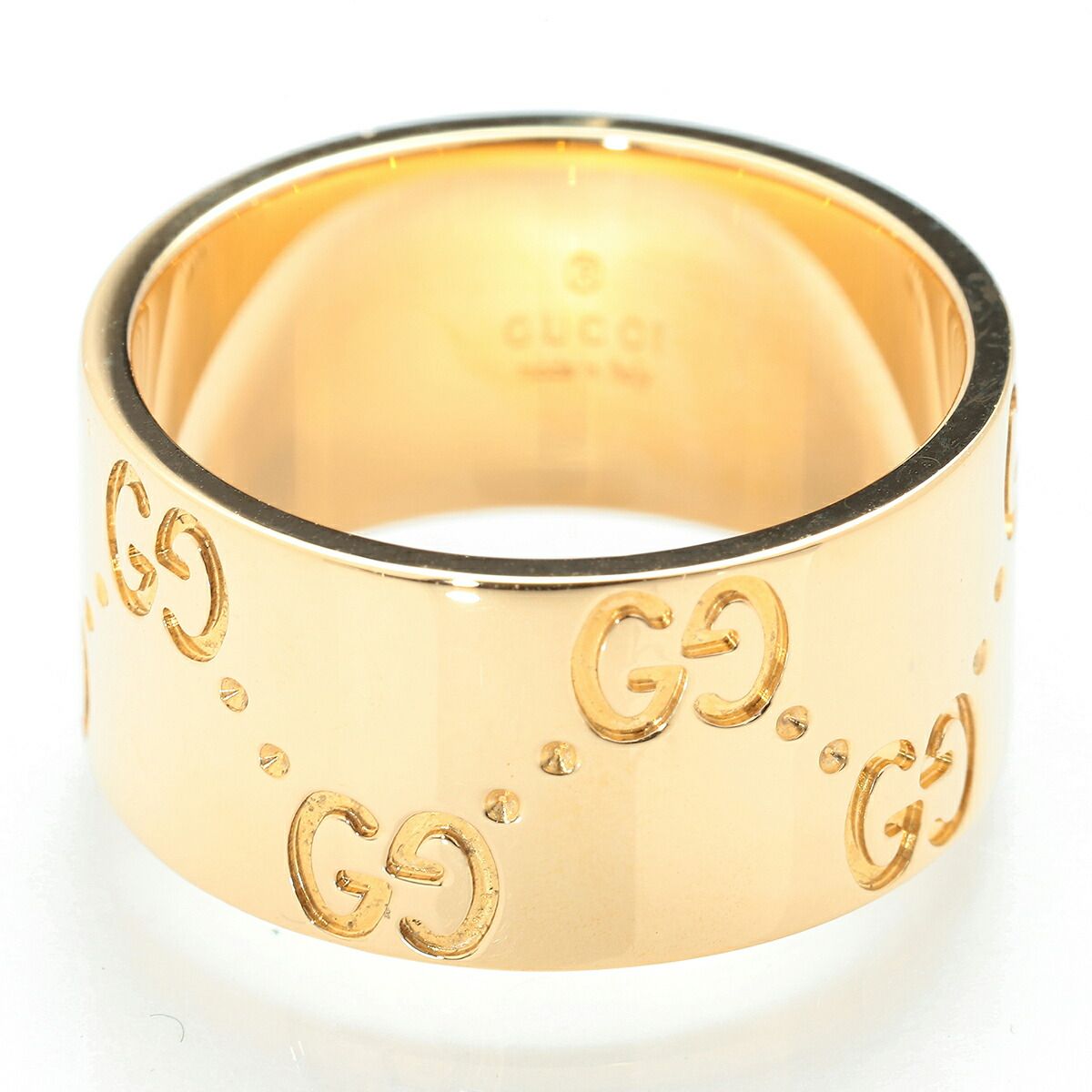 グッチ アイコン ワイドリング 指輪 K18 10号 GUCCI 中古 プレラブド