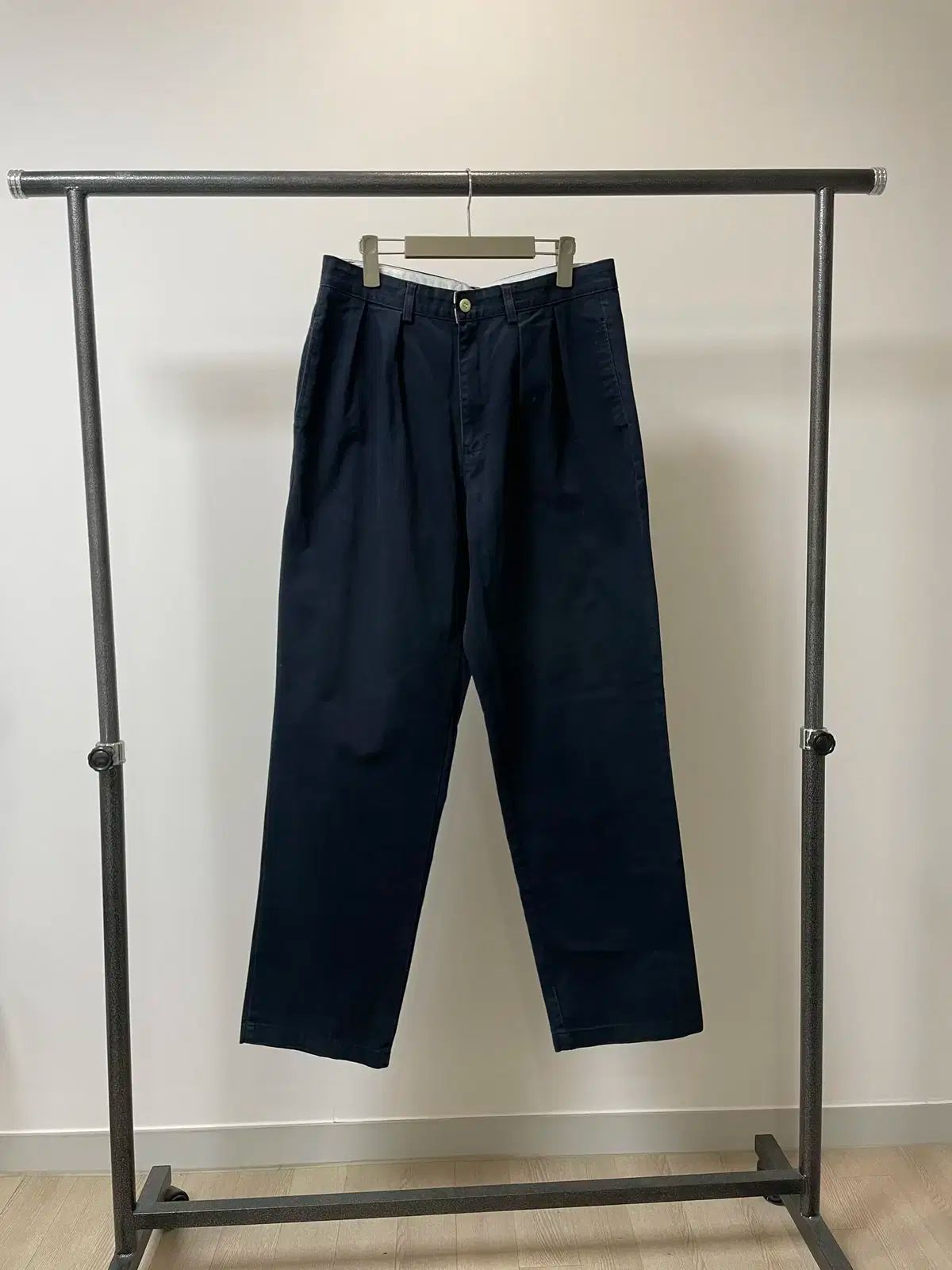 32 00s 90s ポロ Ralph Lauren ラルフローレン トゥ プリーツ ネイビー チノ パンツ