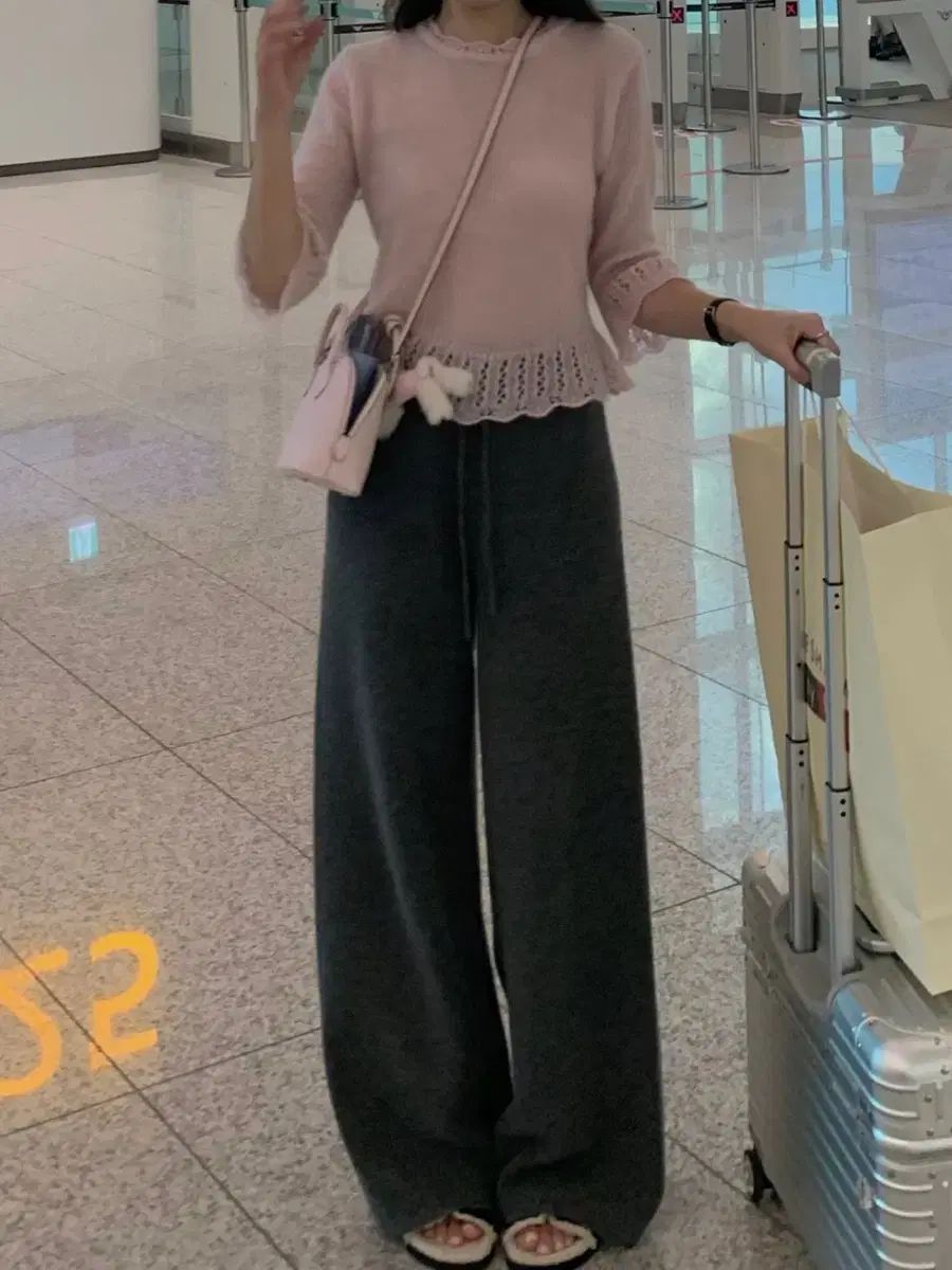 ウェアウェザー ローエ ニットパンツ チャコール ショート丈