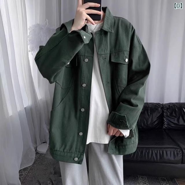 種類8：XL/D：緑 秋冬 コーデ メンズ  服 シンプル ファッション オシャレ 大人 かっこいい 大きいサイズ ストリート 紳士服  ブラック デニム ジャケット 厚手 カジュアル アメリカン レトロ 