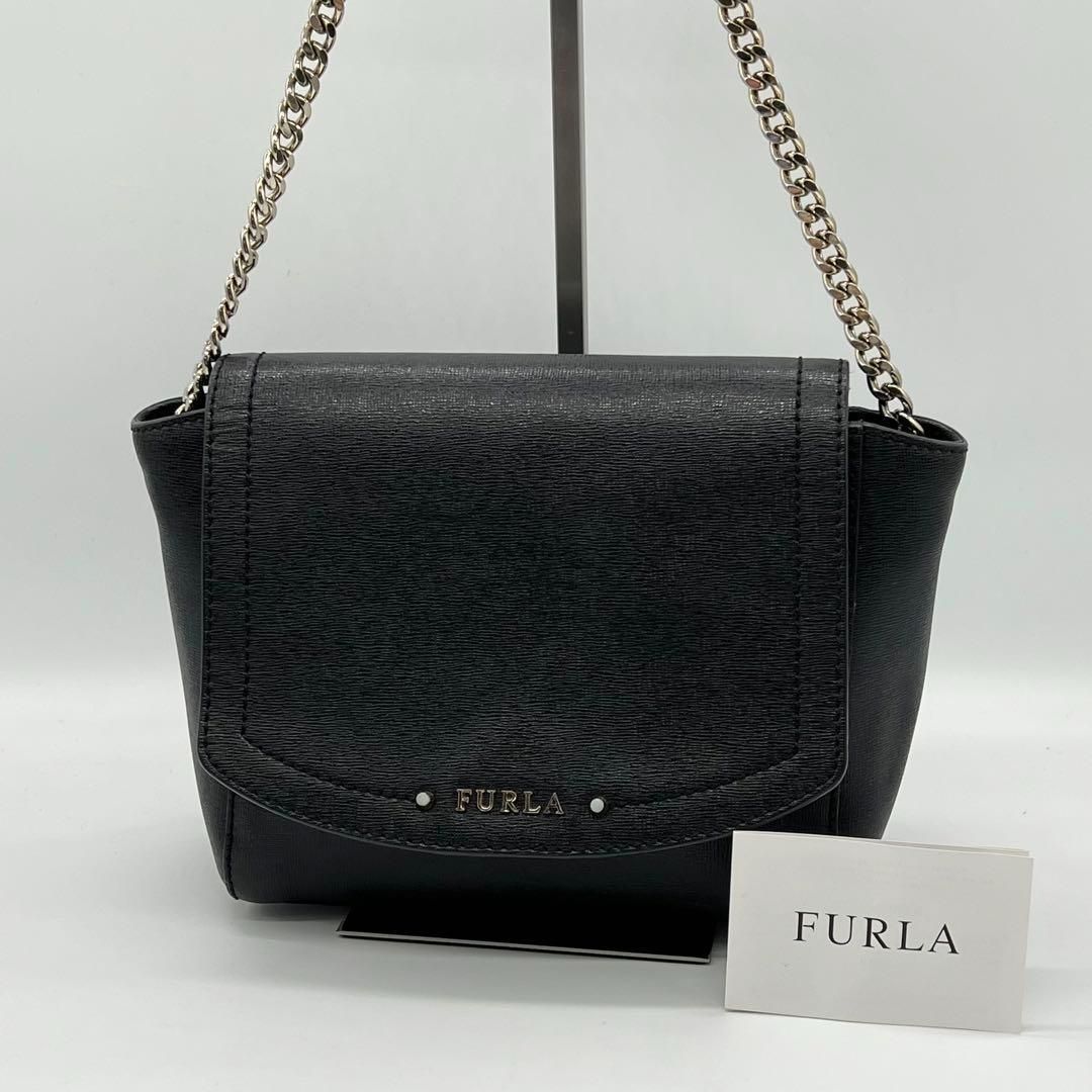 ✨️極美品✨FURLA ニューデイジー チェーン ショルダーバッグ ブラック - メルカリ