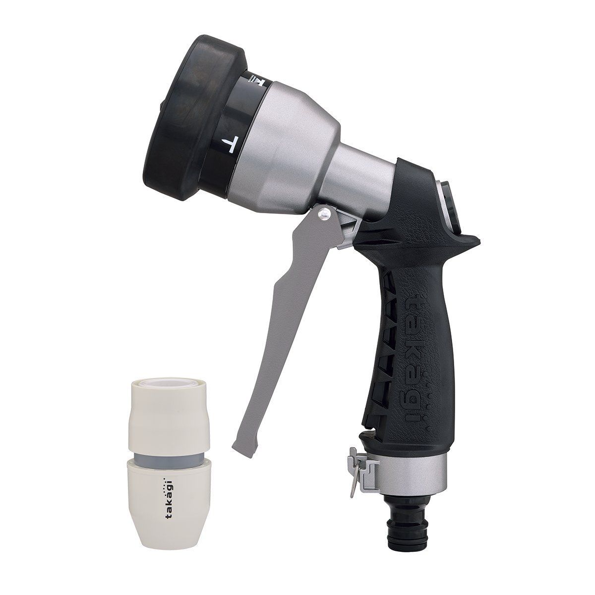 単品 タカギ(takagi) 散水ノズル かんたん接続タフギアメタルノズル 普通ホース 金属ノズル モノトーン おしゃれ QF2008SK