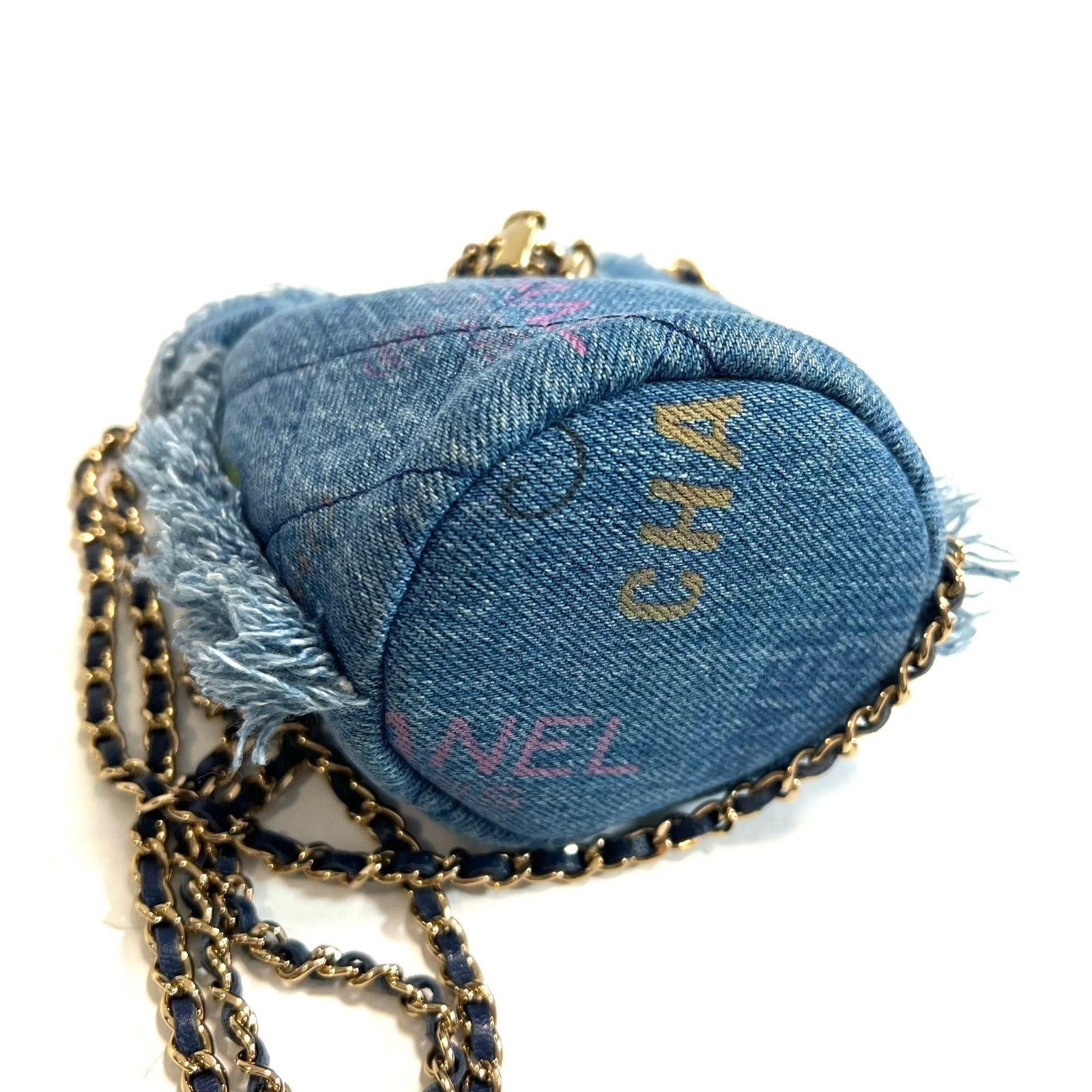 美品✨ シャネル ミニバケット デニム ココマーク ショルダーバッグ 巾着 美品✨ シャネル ミニバケット デニム ココマーク ショルダー