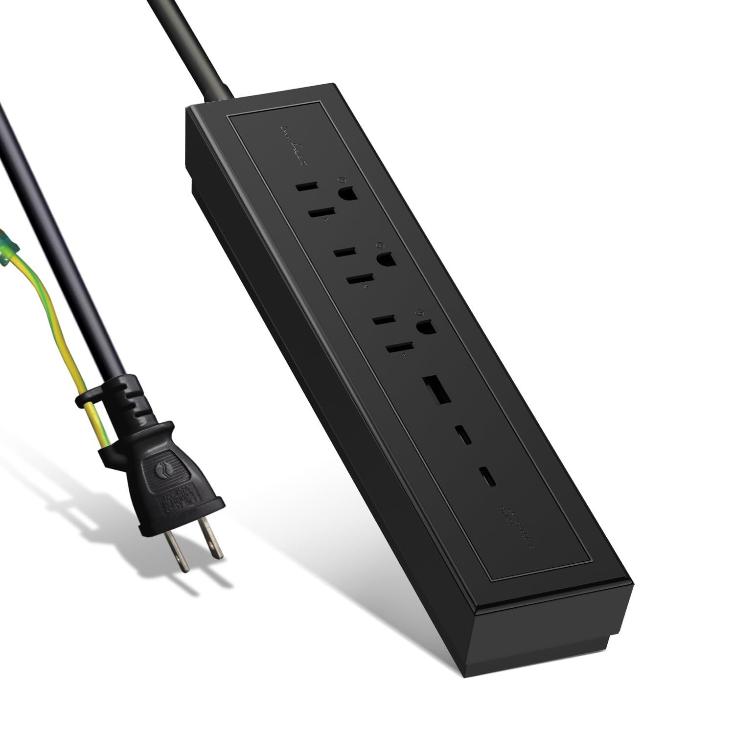 Innfact 73W 電源タップ マグネット付き 延長コード 2m｜GaN急速充電対応 3AC口＋USB-C 2ポート＋USB-A 1ポート｜テーブルタップ たこ足配線対応 コンセント おしゃれ 插?板｜iPhone iPad MacBook A