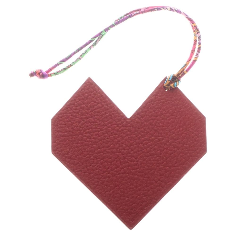 ❤未使用品❤プティアッシュ ハート バッグチャーム レッド エルメス 箱付 HERMES (エルメス) プティアッシュ ハート エプソン トリヨン