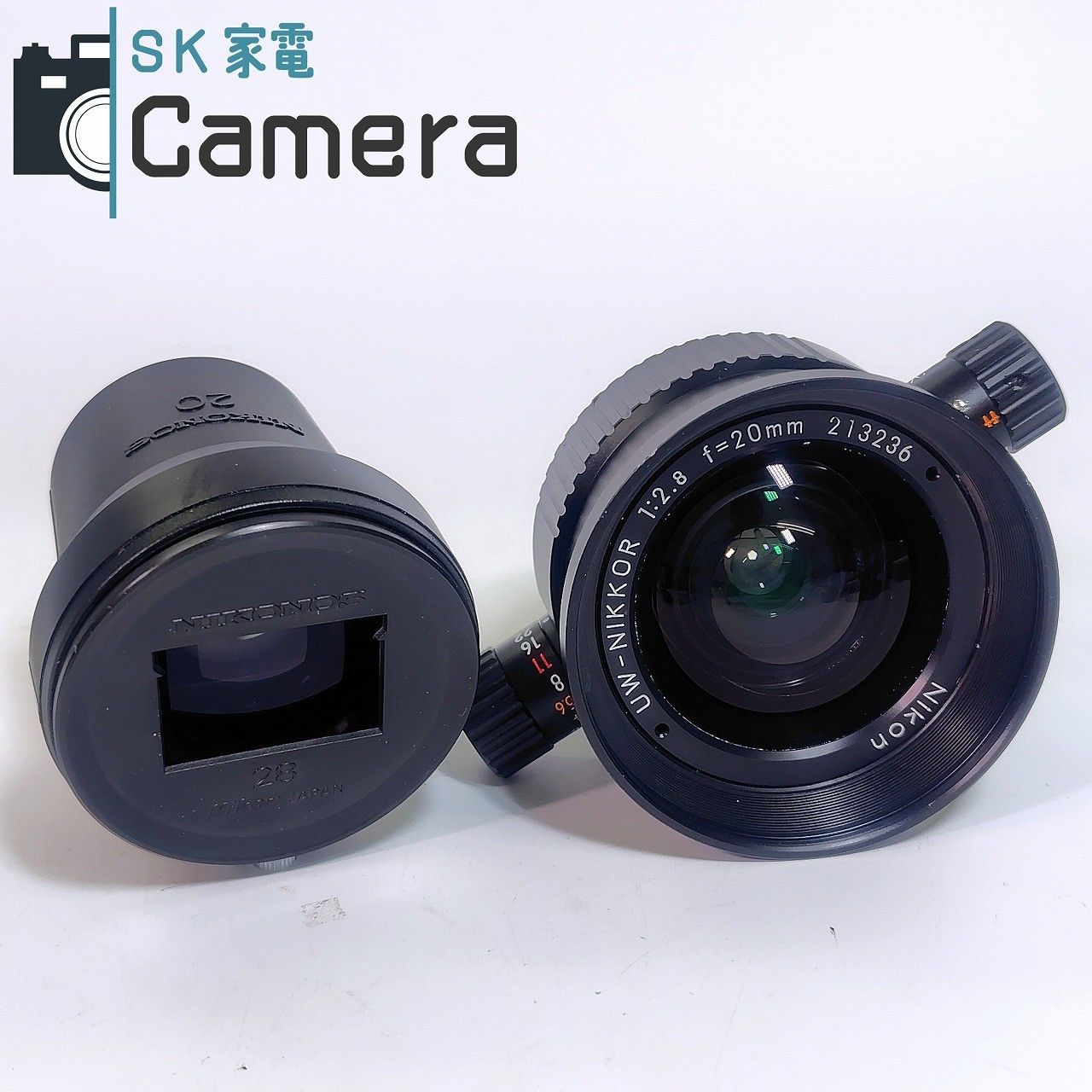 ニコノス用 ファインダー 20mm/ 28mmアダプタ付 Nikon UW-NIKKOR 20mm F2.8 ニコン ニコノス用 ファインダー付