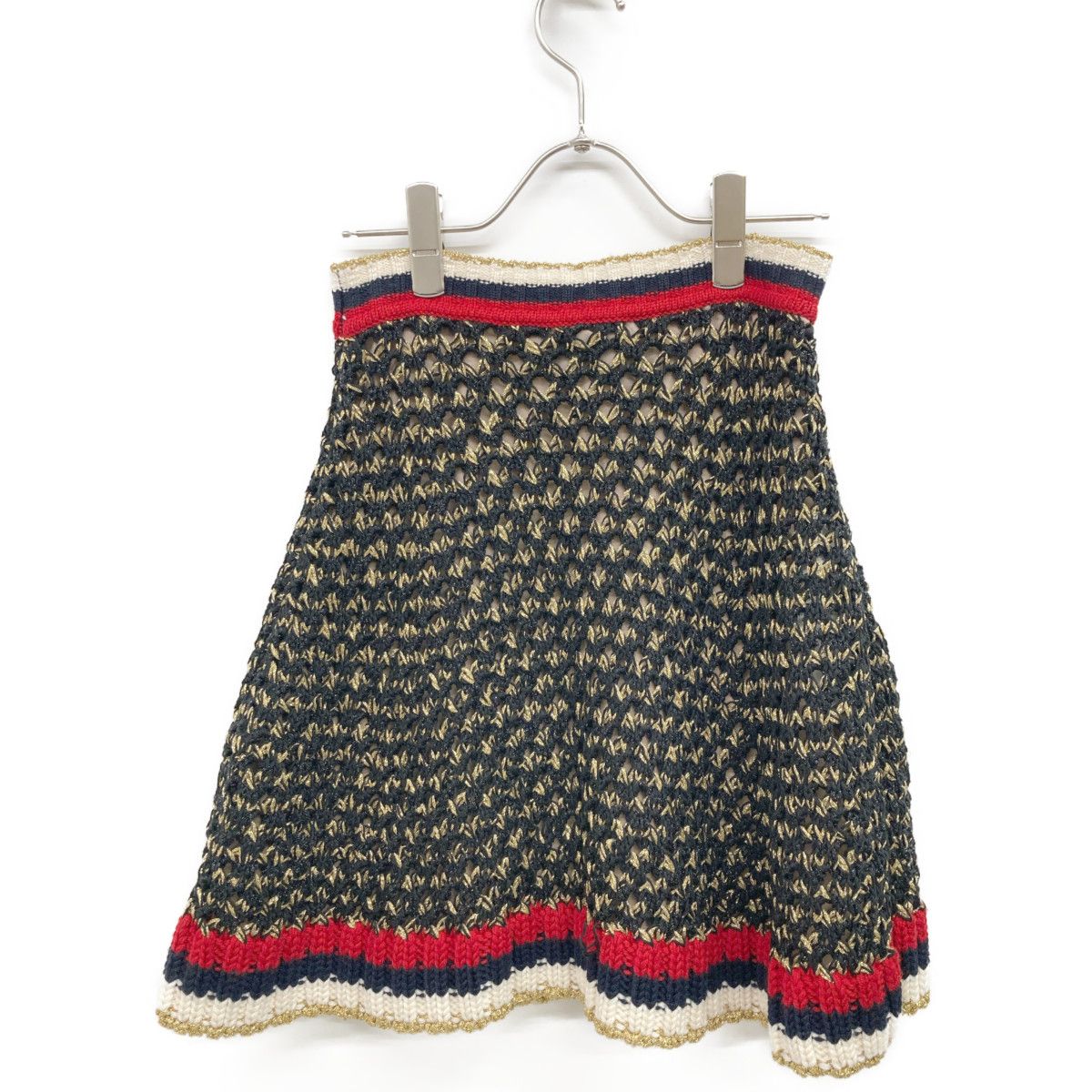 GUCCI グッチ 411531 ｺﾞｰﾙﾄﾞ×ﾏﾙﾁｶﾗｰ ﾗﾒﾆｯﾄﾐﾆｽｶｰﾄ XS SIROKUMA-CORPORATION_COM