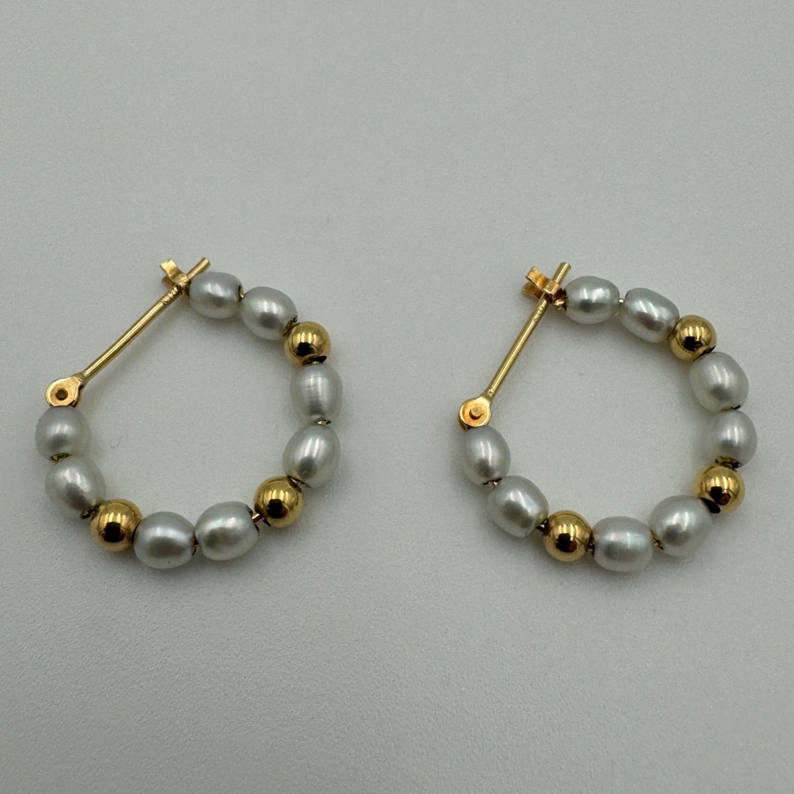 淡水 パール ピアス K18 1.6g - メルカリ
