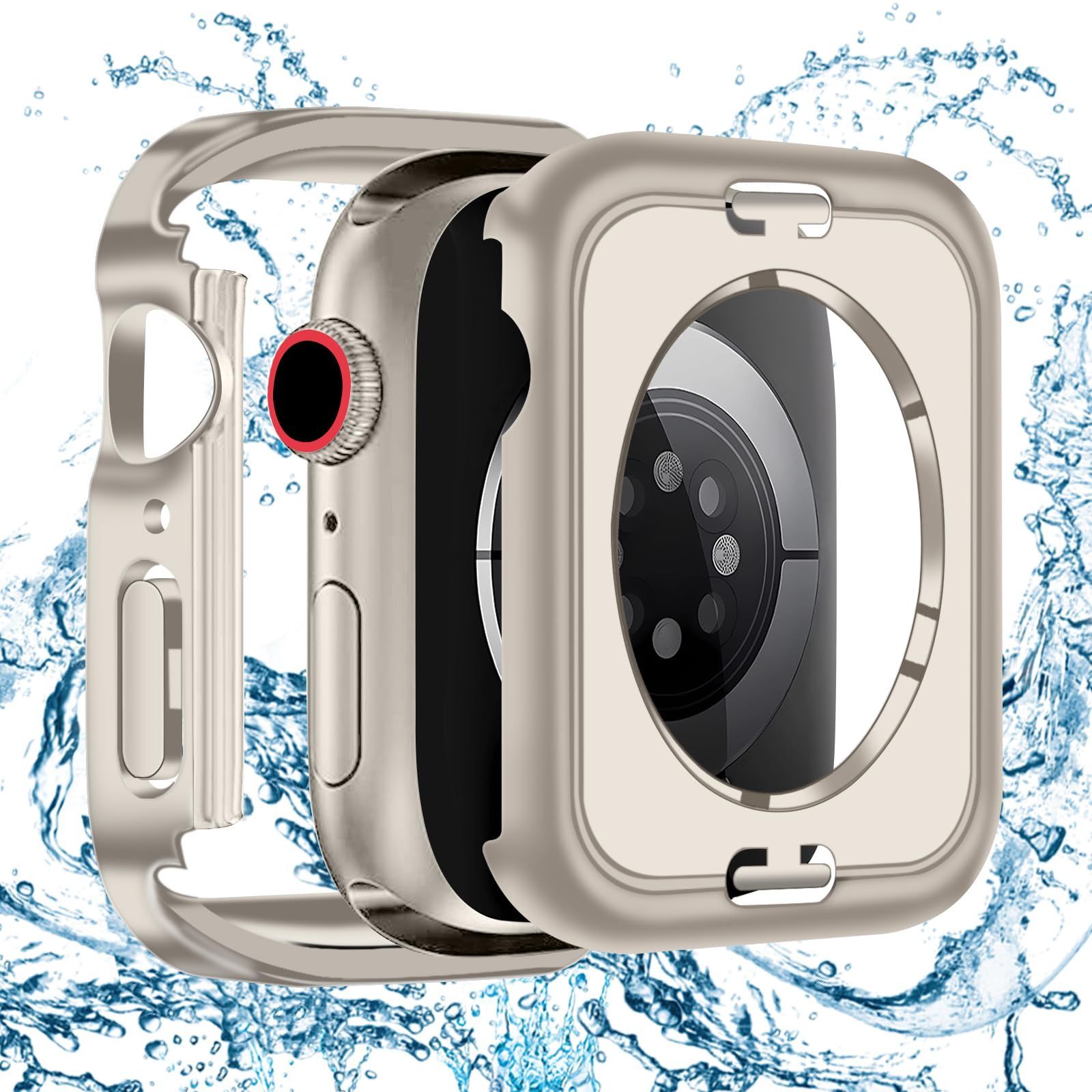 BELIYO 対応 Apple Watch ケース 44mm アップルウォッチ カバー 防水 一体型 360 3D直角エッジデザイン Apple Watch カバー 二重構造 アップルウォッチ ケース PC素材 キズ防止 対応 Apple Watc