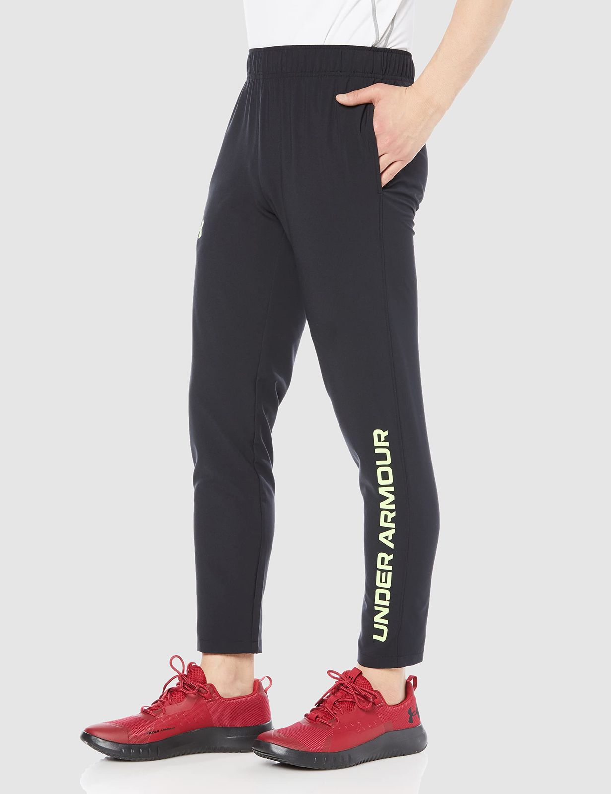 アンダーアーマー] UA Summer Woven Pant [Black / Quirky Lime