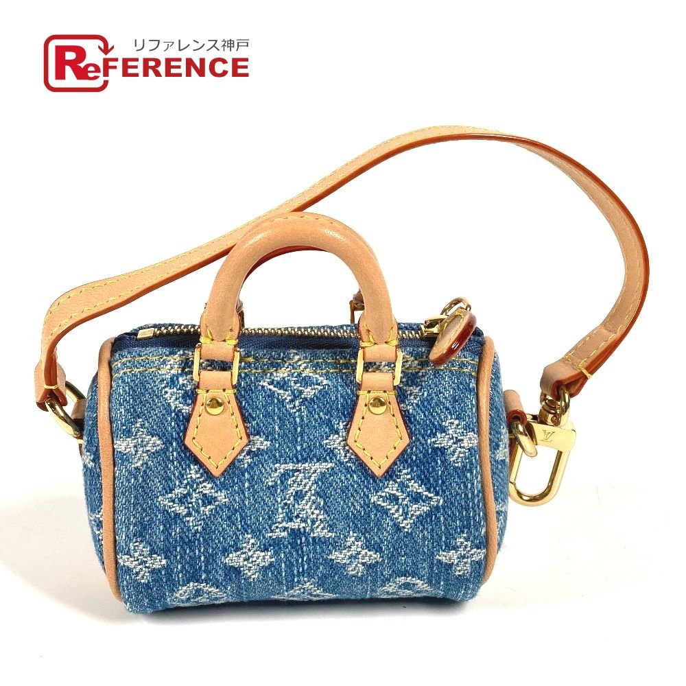 LOUIS VUITTON ルイヴィトン キーホルダー バッグチャーム･ミクロ スピーディ M01701 モノグラムデニムキャンバス ブルー