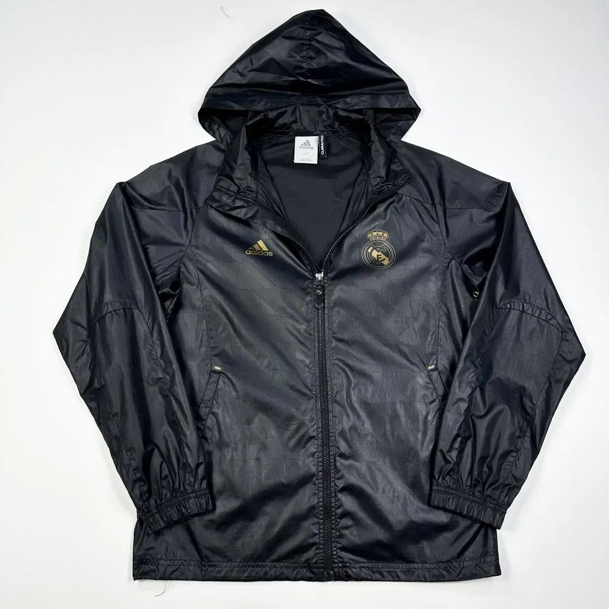 （ M ） adidas(アディダス) リアル マドリード チームロゴ 光沢 ウインドブレーカー ジャケット