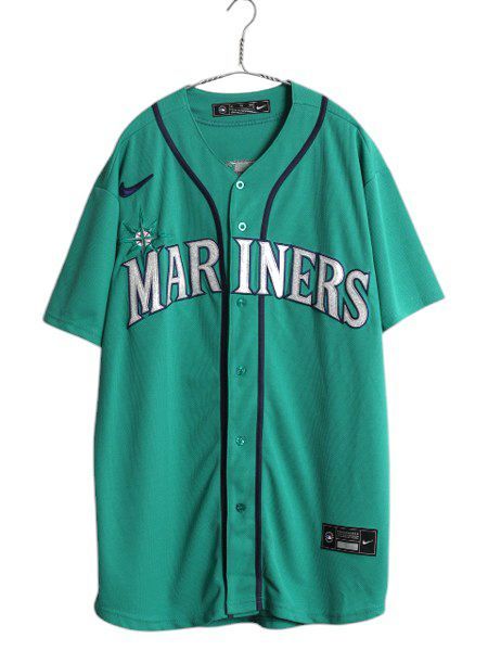 なクーポン配布中! マリナーズ ベースボール シャツ メンズ XL | MLB オフィシャル ナイキ 大リーグ ユニフォーム ゲームシャツ 半袖シャツ スウッシュ 重ね着