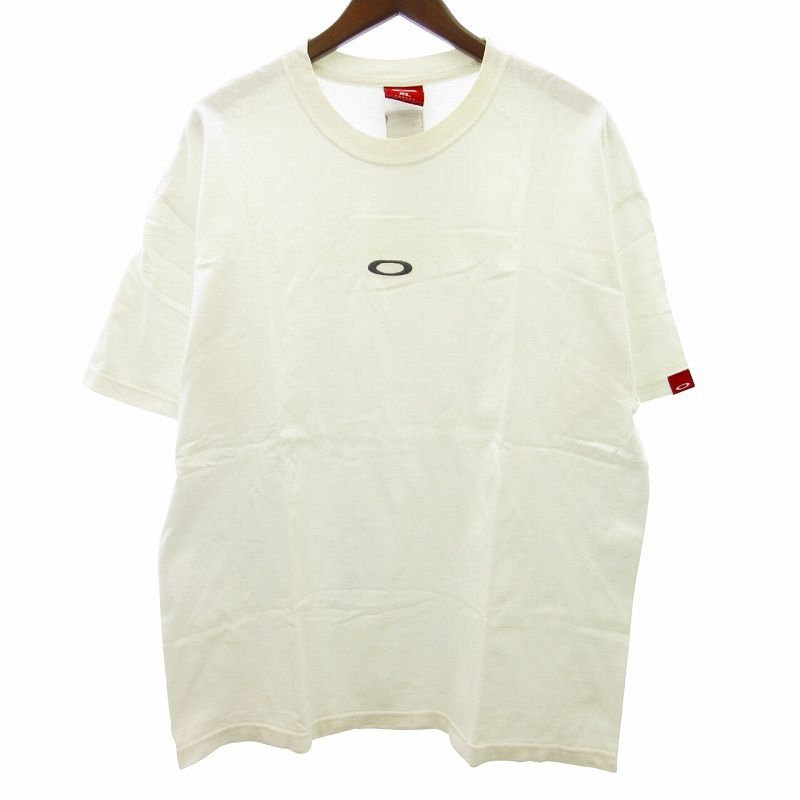 オークリー OAKLEY ヴィンテージ 00s 赤タグ ロゴTシャツ カットソー ロゴ刺繍 バックタグ 白 ホワイト XL ECO
