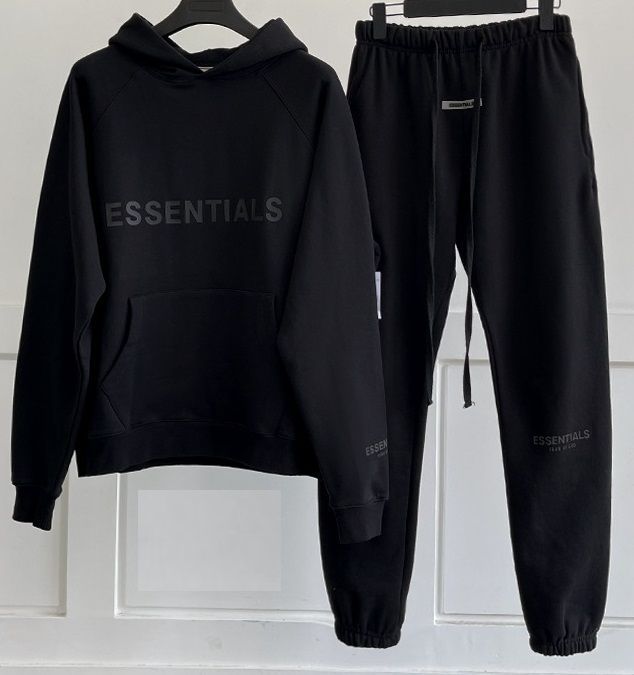 FOGESSENTIAL メンズパーカーコットンブラウス長袖スウェットズボン上下セット裏地毛