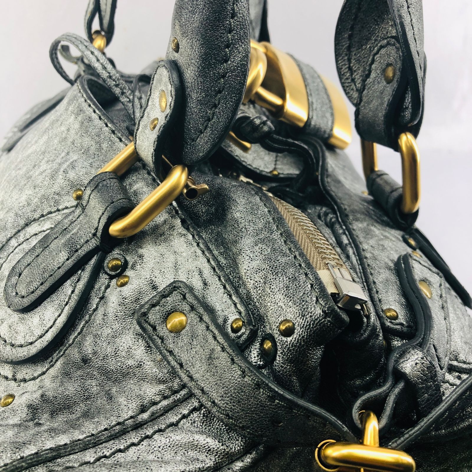 ○Chloe(クロエ) ハンドバッグ パディントン シルバー レザー