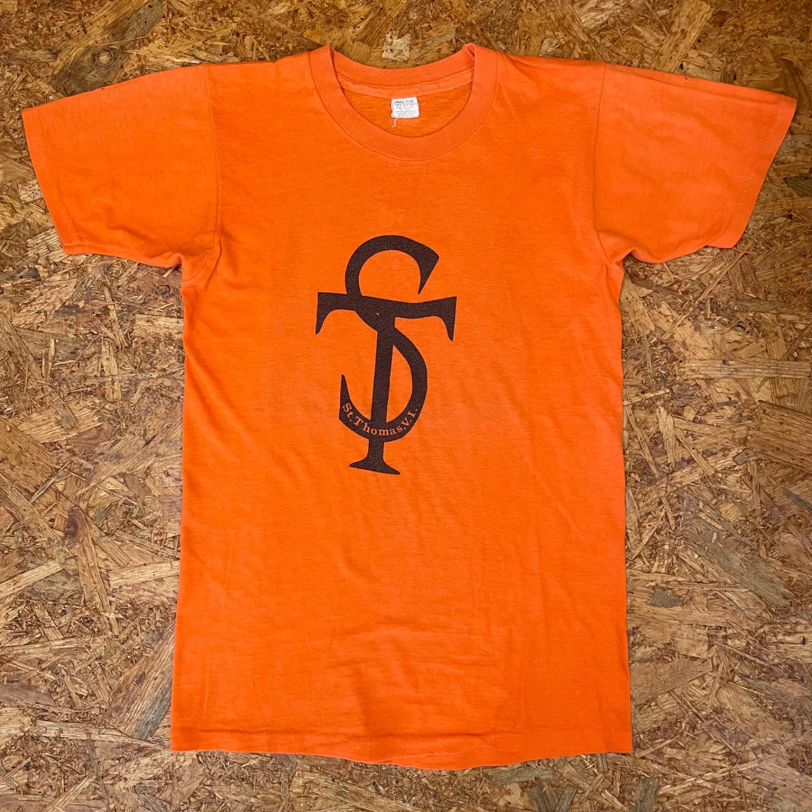 ’70s USA製 SCREEN STARS プリントTシャツ S オレンジ 半袖 70年代 US古着 USA アメリカ ヴィンテージ ビンテージ VINTAGE ユーズド USED 古着 MADE IN USA