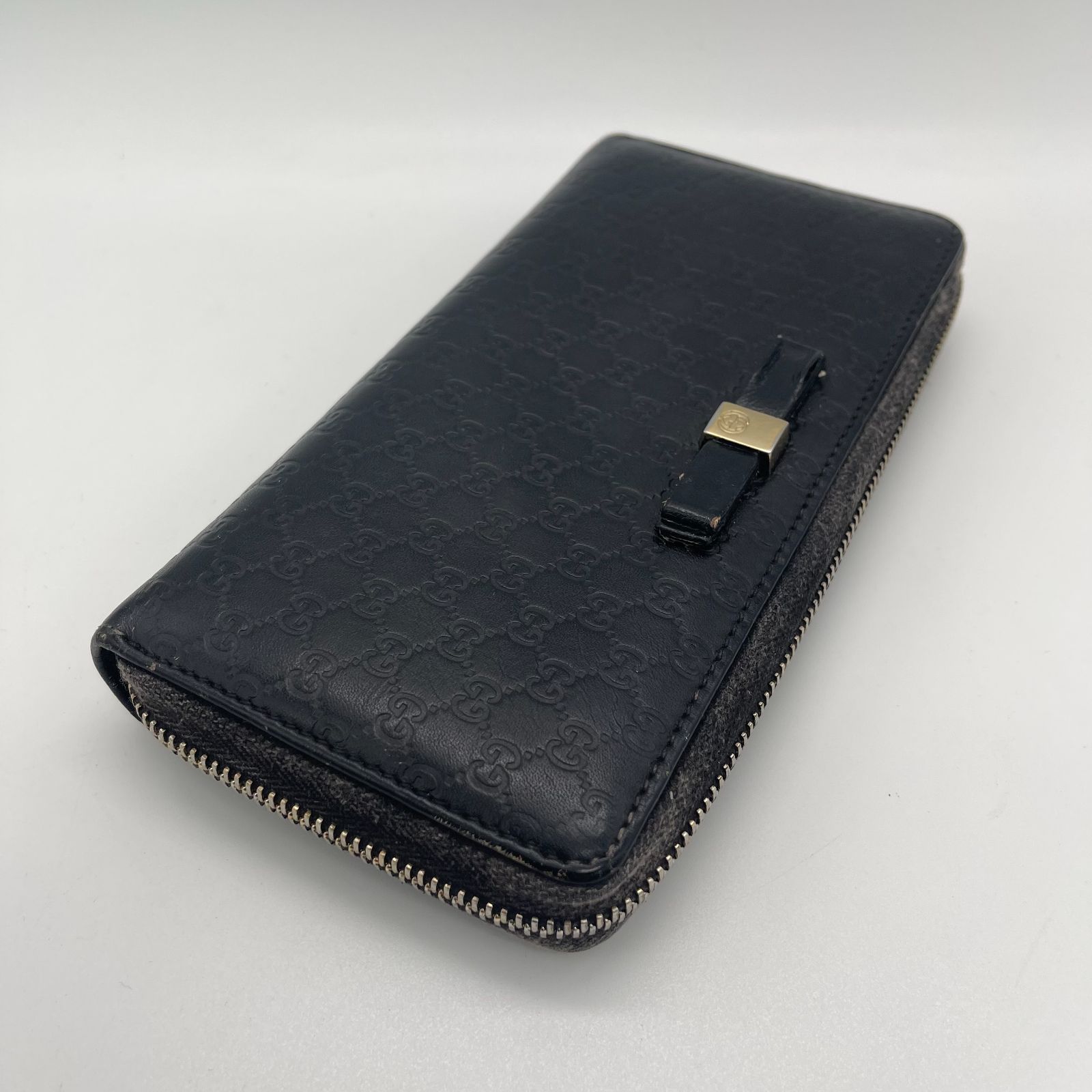 GUCCI 388680 マイクロシマ GG 長財布（小銭入れあり） レザー 