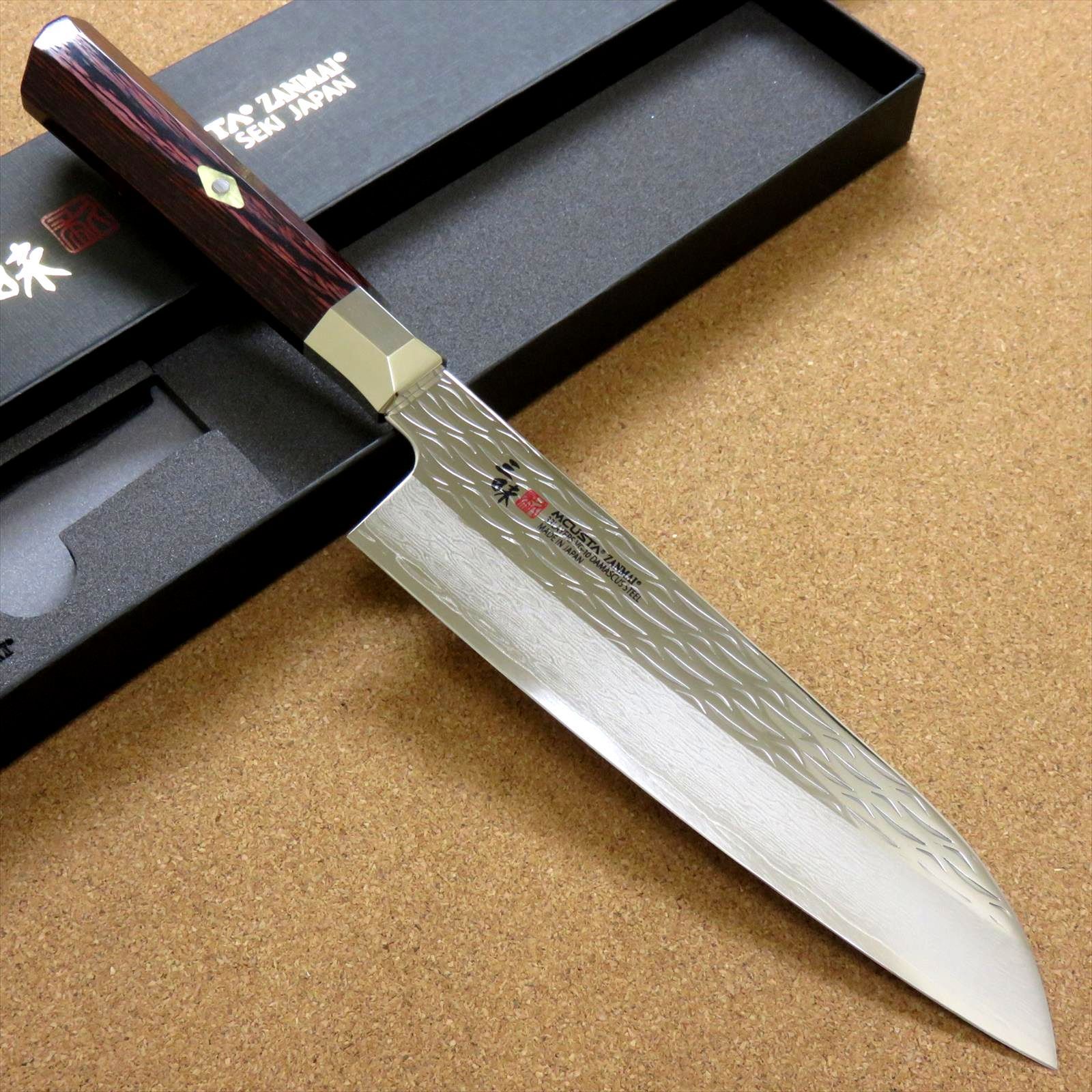 関の刃物 三徳包丁 180mm 三昧 波目 ダマスカス33層 両刃 万能 包丁 関
