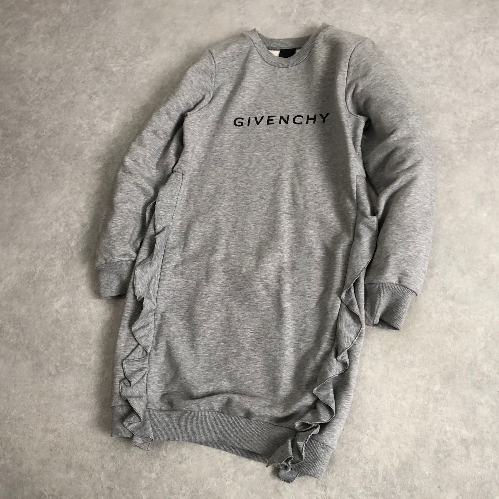 GIVENCHY ロゴプリント フリルデザイン スウェット ワンピース ジバンシー