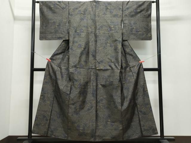 平和屋着物○本場縞大島紬 全通柄袋帯 有職花間道 正絹