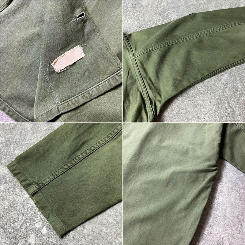 60s US ARMY 米軍実物 OG-107 コットン サテン ユーティリティ